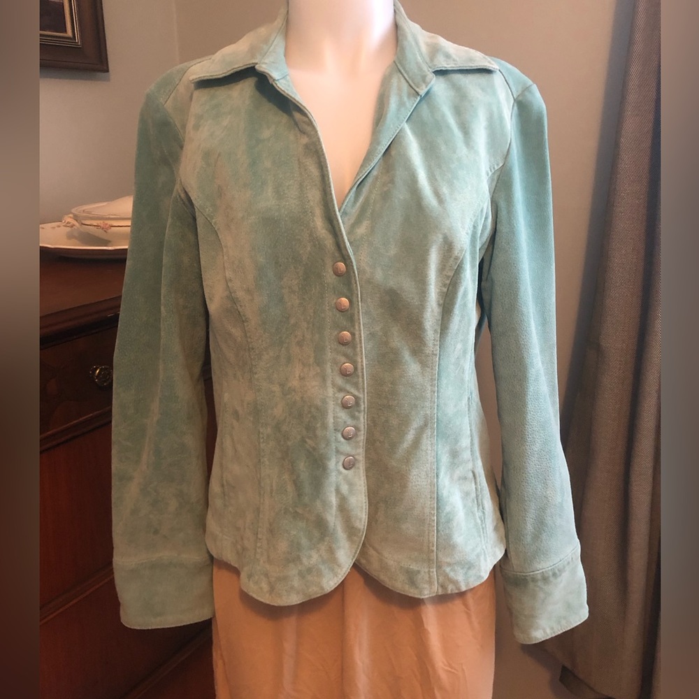 Live a Little blue suede jacket